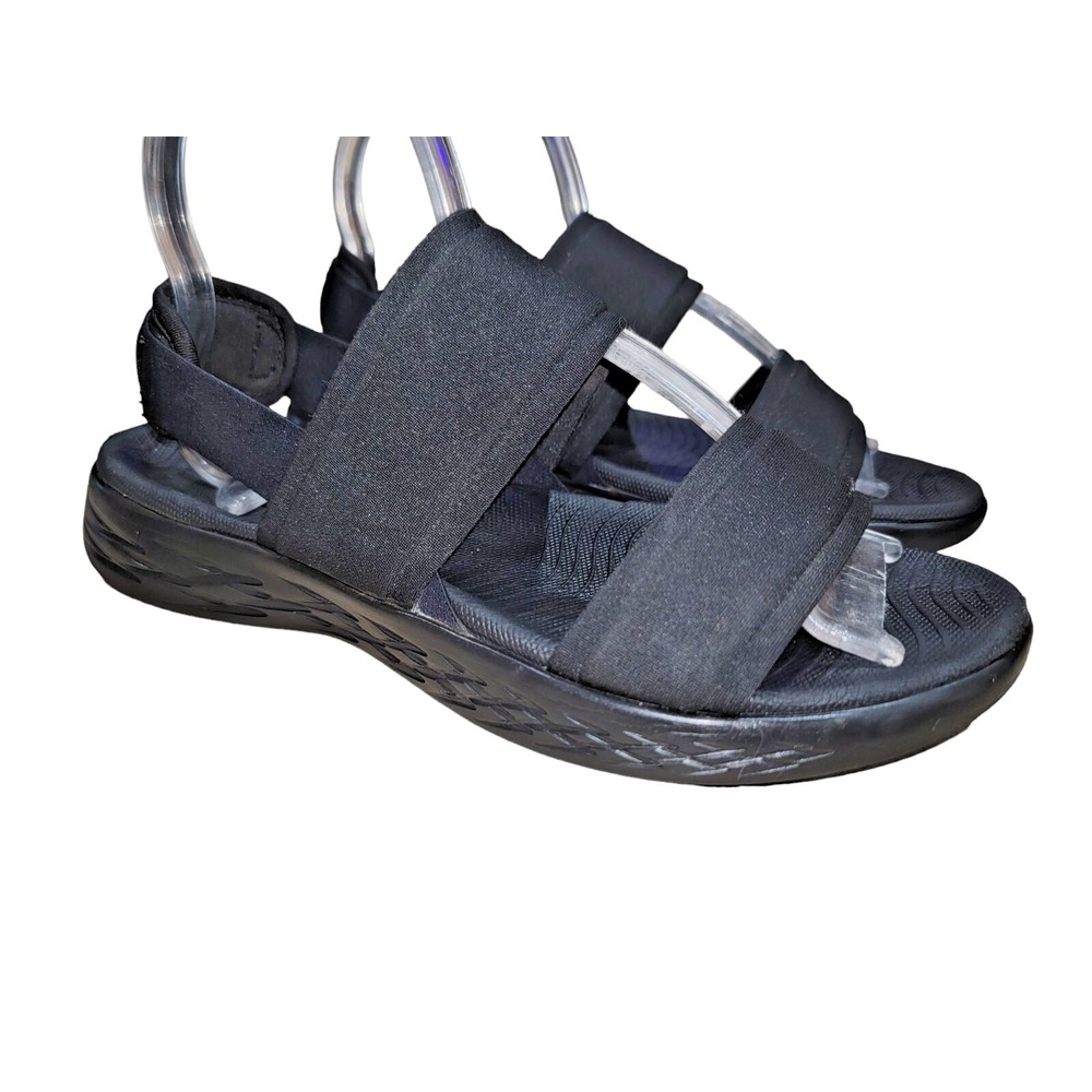 Skechers Goga Max‎ Women's Black Yoga Sandals Ankle Strap Gen 5 Size 9 Comfort